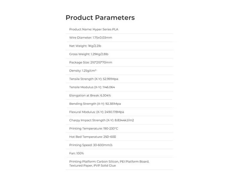 Creality Filament PLA Hyper, Schwarz, 1.75 mm, 1 kg