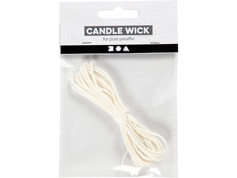 Creativ Company Kerzendocht 3 m x 12 mm, Weiss