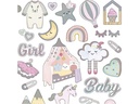 Creativ Company Motivsticker Baby Girl 1 Blatt