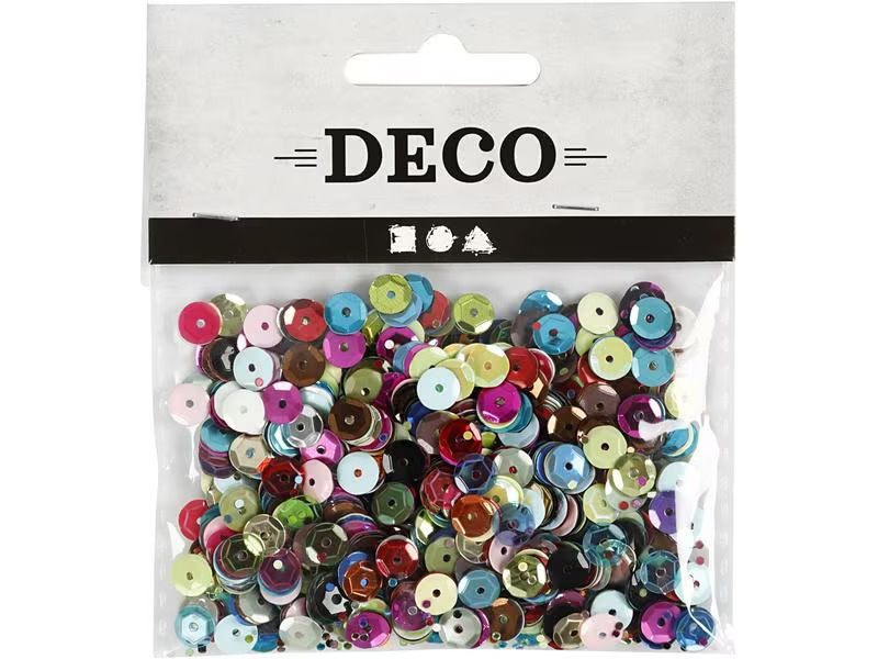 Creativ Company Pailletten 6 mm, 10 g, Mehrfarbig