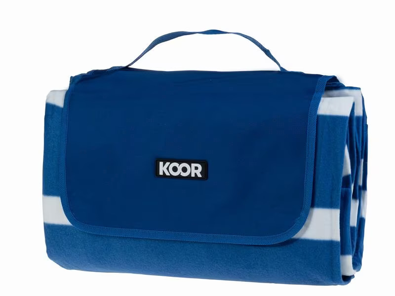 KOOR Picknickdecke Stripes blue 200 x 200 cm