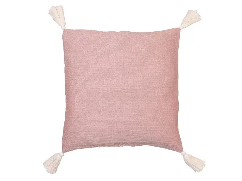 Jean&amp;Len Kissenbezug mit Quasten 45 cm x  45 cm, Rosa