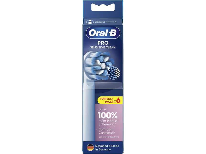 Oral-B Zahnbürstenkopf Sensitive Clean 6 Stück, Weiss