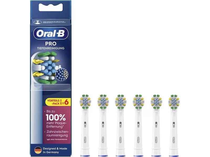 Oral-B Zahnbürstenkopf Pro Tiefenreinigung 6 Stück, Weiss