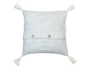Jean&amp;Len Kissenbezug mit Quasten 45 cm x  45 cm, Beige/Mint