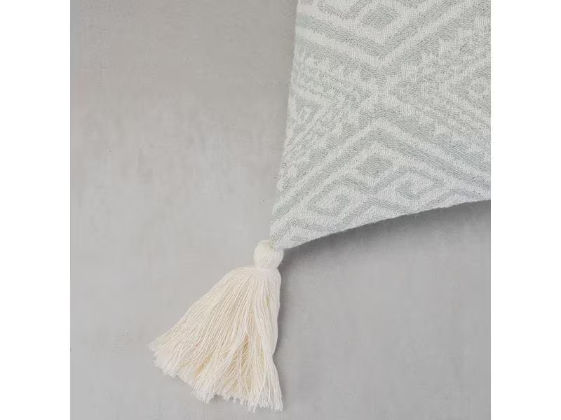 Jean&amp;Len Kissenbezug mit Quasten 45 cm x  45 cm, Beige/Mint