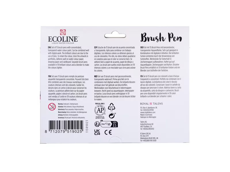 Talens Fasermaler Ecoline  15er Set