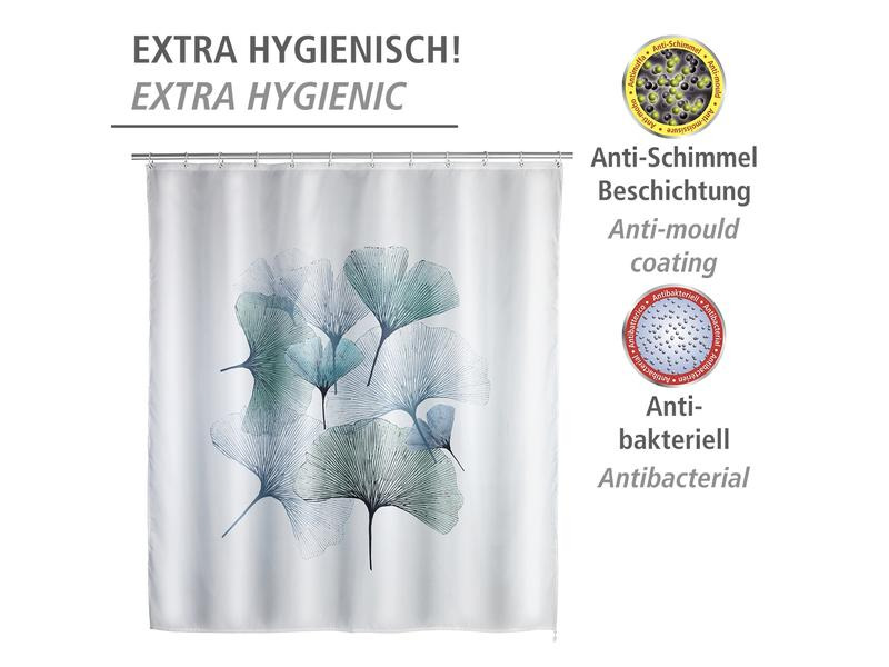 Wenko Duschvorhang Ginkgo Anti-Schimmel 180 x 200 cm