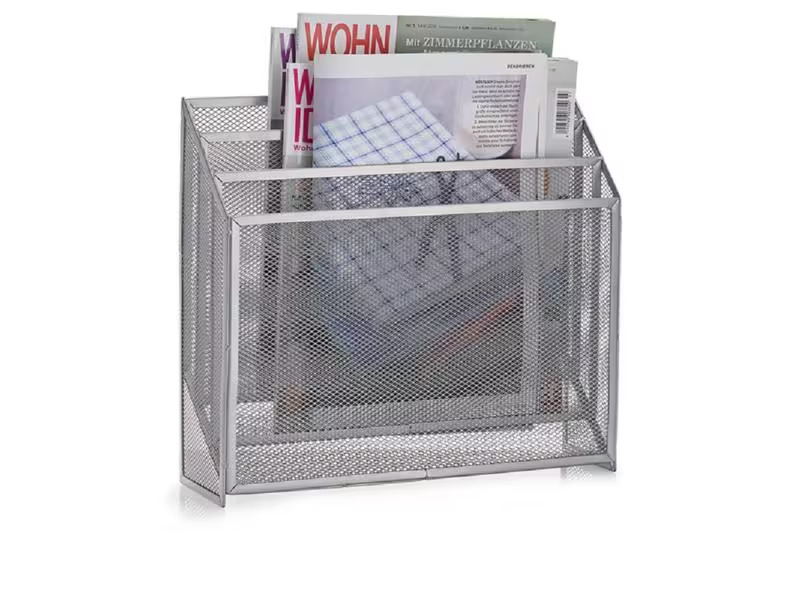 Zeller Present Zeitungsständer News Rack 32 x 9 x 29.5 cm, Silber