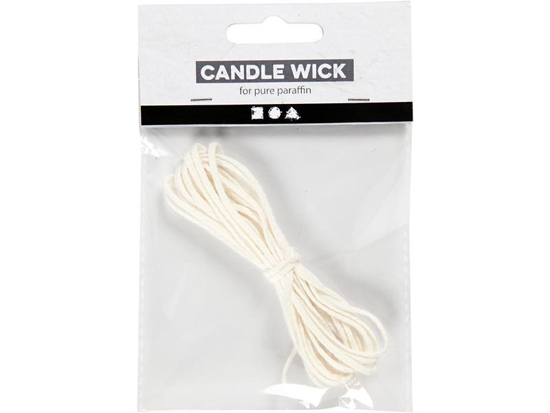 Creativ Company Kerzendocht 3 m x 10 mm, Weiss