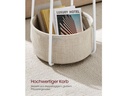 Songmics Beistelltisch mit Korb Nature/Weiss