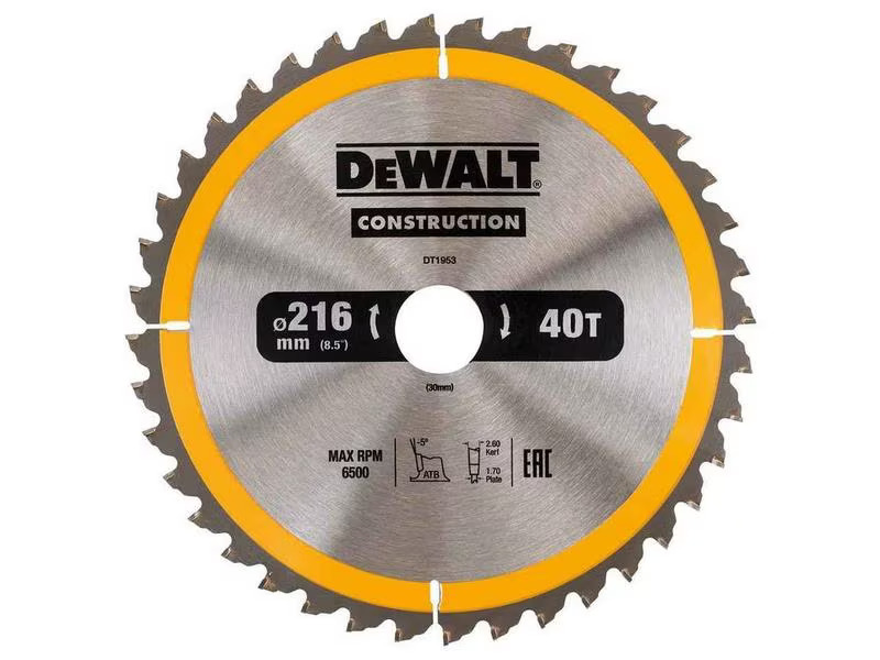 DeWalt Kreissägeblatt 216 x 30 mm, 40 WZ