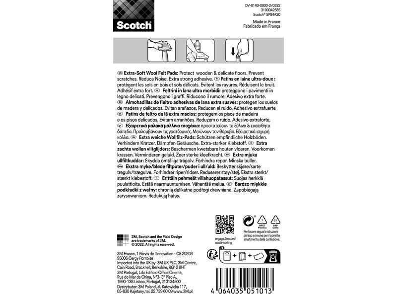 3M Filzgleiter Extra-Soft, Ø 22 mm, Beige, 8er Pack