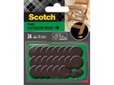 3M Möbelgleiter Outdoor, Ø 19 mm, Braun, 24er Pack