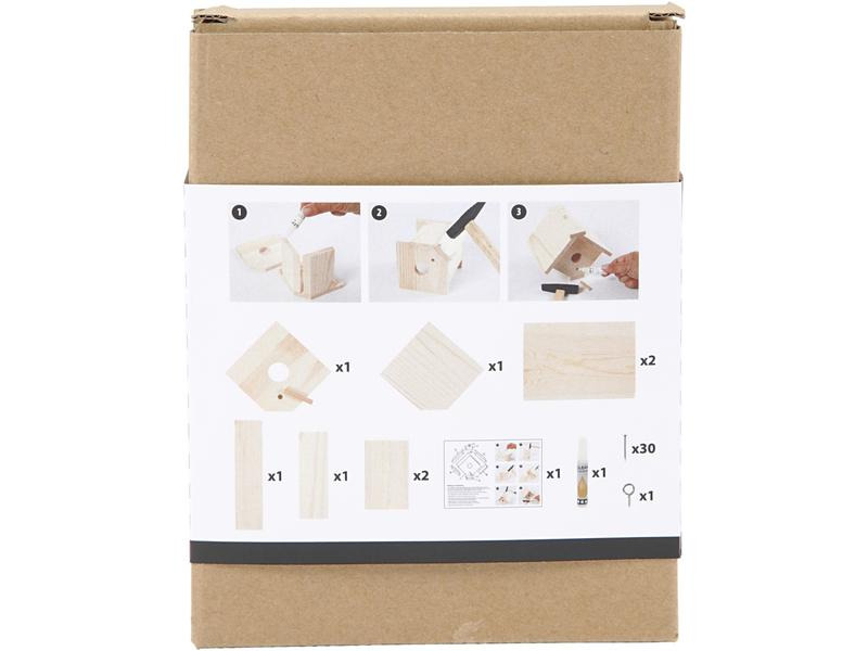 Creativ Company Holzartikel Vogelfutterhaus Set 14.5 x 16 x 13 cm