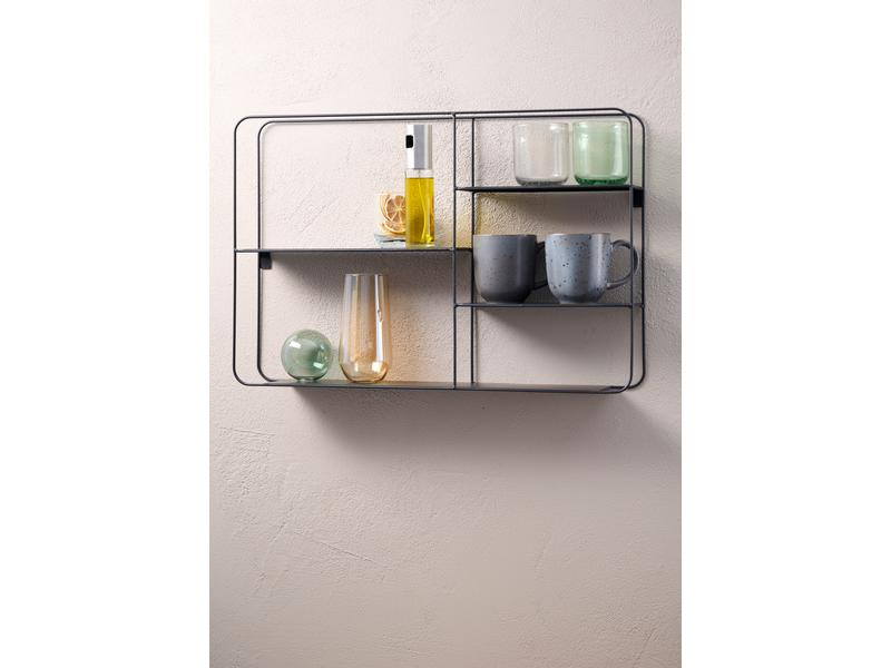 Schou Wandregal 57 x 40 x 10 cm, Schwarz
