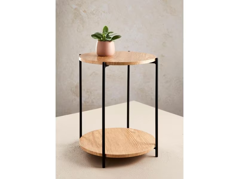 Schou Beistelltisch Ø 40 cm, Braun/Schwarz