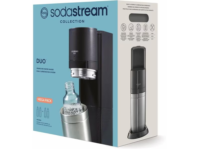 Sodastream Wassersprudler DUO Megapack XL Schwarz