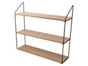 Schou Wandregal 60 x 15 x 54 cm, Braun/Schwarz