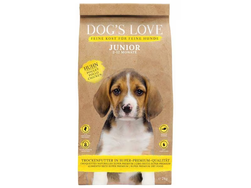 Dog's Love Trockenfutter Junior, Huhn, 2 kg