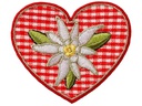 Mono-Quick Aufbügelbild Karo Herz Edelweiss 1 Stück