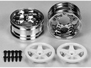 Tamiya Felgen 5-Speichen, zweiteilig, 26 mm, Weiss 2 Stück, 1:10