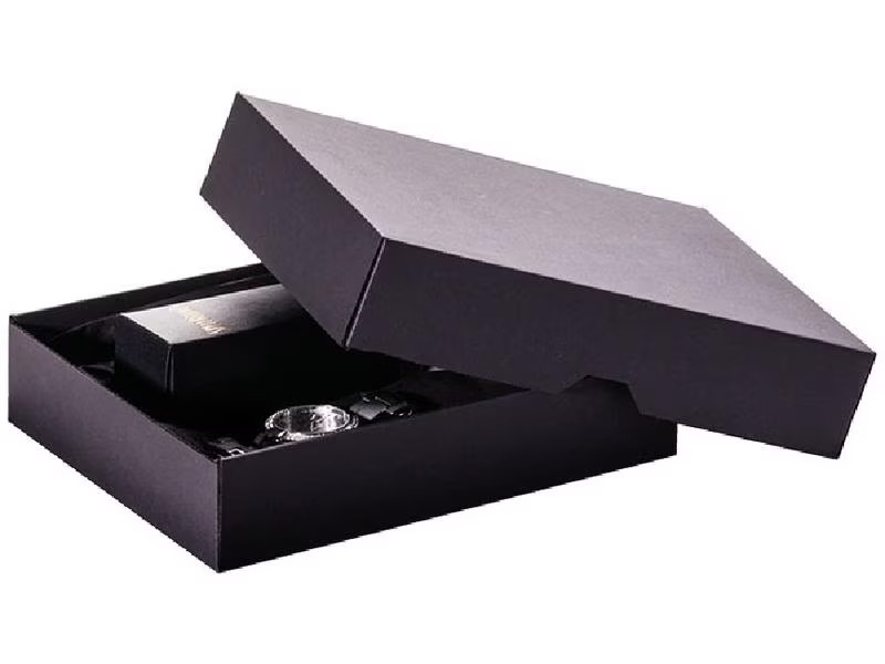 Brieger Versandkarton Ligne Noire 214 x 151 x 45 mm, Schwarz