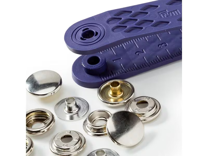 Prym Druckknöpfe Jersey Kappe Silber, 12 mm, 9 Stück