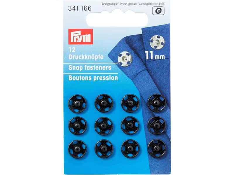 Prym Druckknöpfe Schwarz, 11 mm