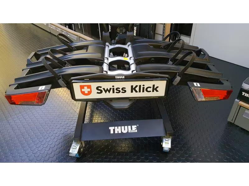Swiss Klick Kennzeichenhalter Hochformat Hinterseite Schwarz