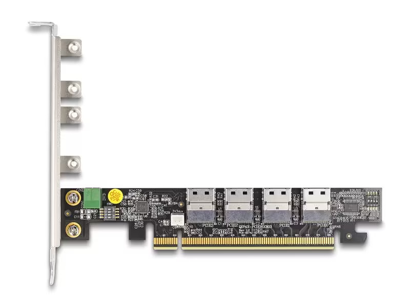 Delock Host Bus Adapter PCI-e x16, 4x SFF-8654 NVMe Bifurcation