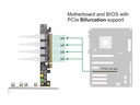 Delock Host Bus Adapter PCI-e x16, 4x SFF-8654 NVMe Bifurcation