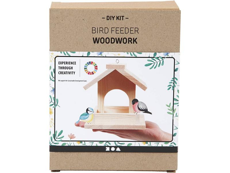Creativ Company Holzartikel Vogelfutterhaus Set 14.5 x 11.5 x 12.5 cm