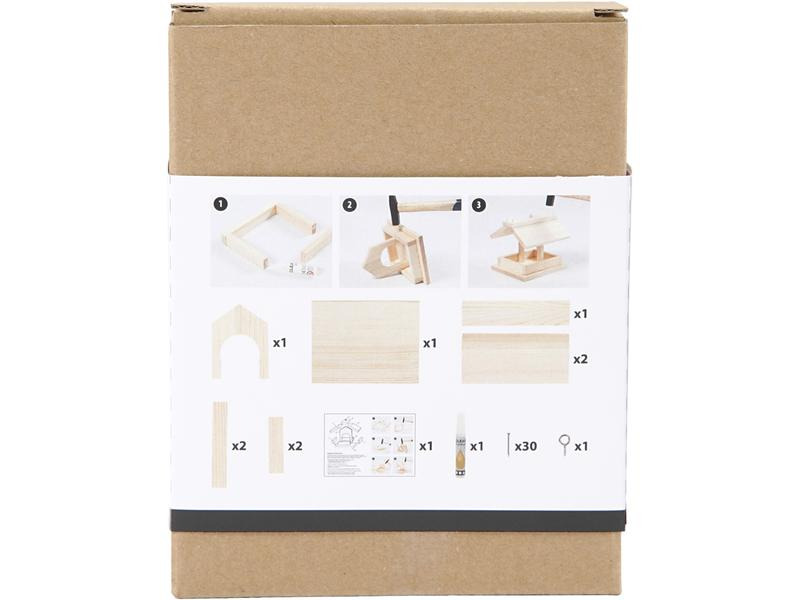 Creativ Company Holzartikel Vogelfutterhaus Set 14.5 x 11.5 x 12.5 cm