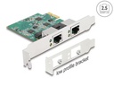 Delock Netzwerkkarte 2x RJ45 2.5 Gbps PCI-Express x1