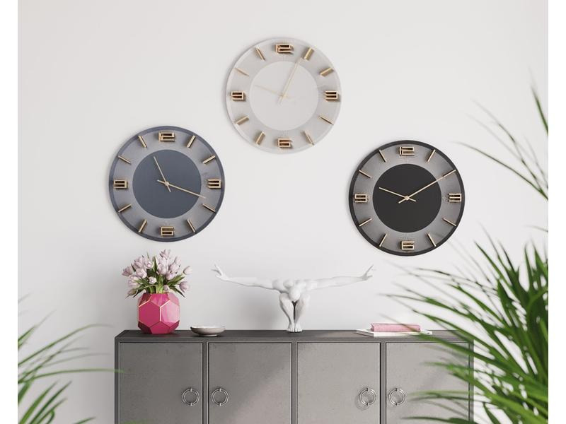 Kare Wanduhr Leonardo Ø 49 cm, Weiss