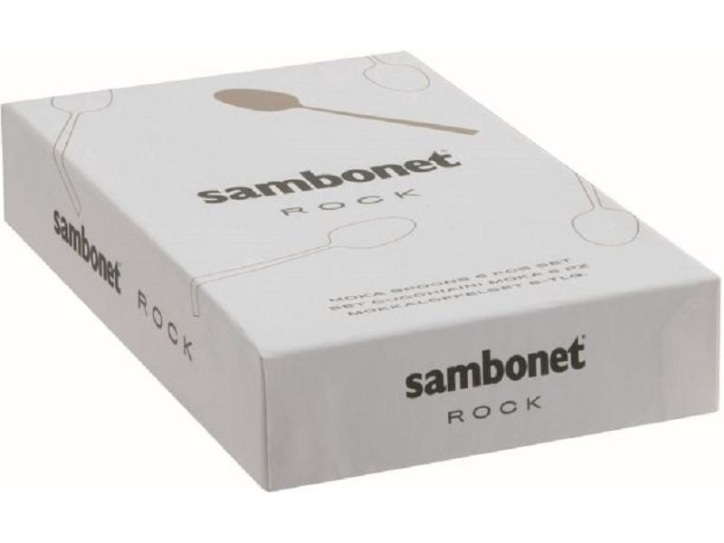 Sambonet Espressolöffel Rock 6 Stück, Schwarz glanz