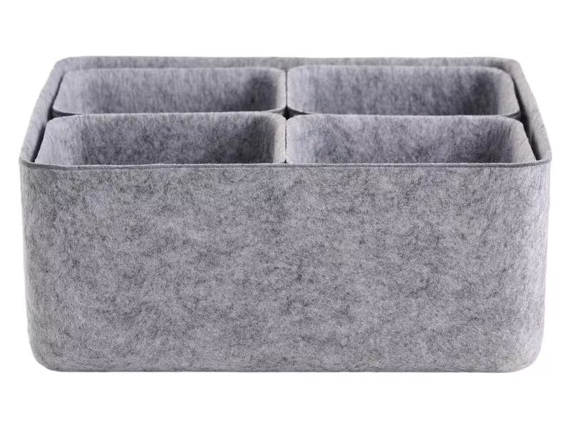 Schou Aufbewahrungskorb 5-er Set Grau