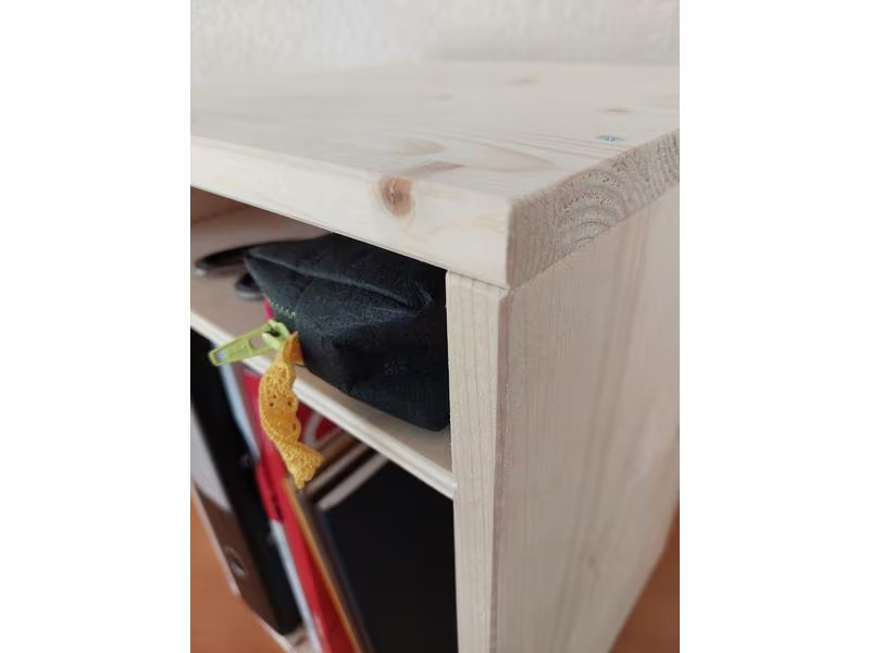 Holz Zollhaus Sitz- und Aufbewahrungshocker Nature