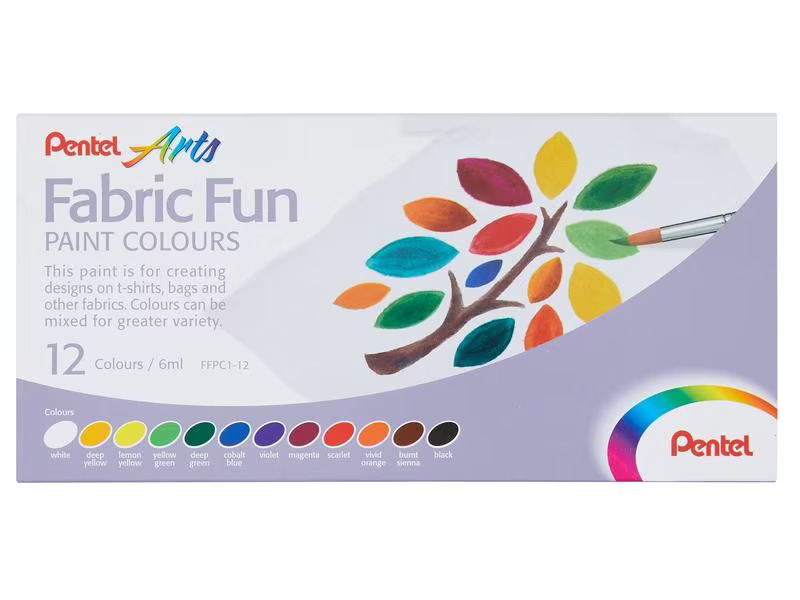 pentel Textilfarbe 12-Farben Set
