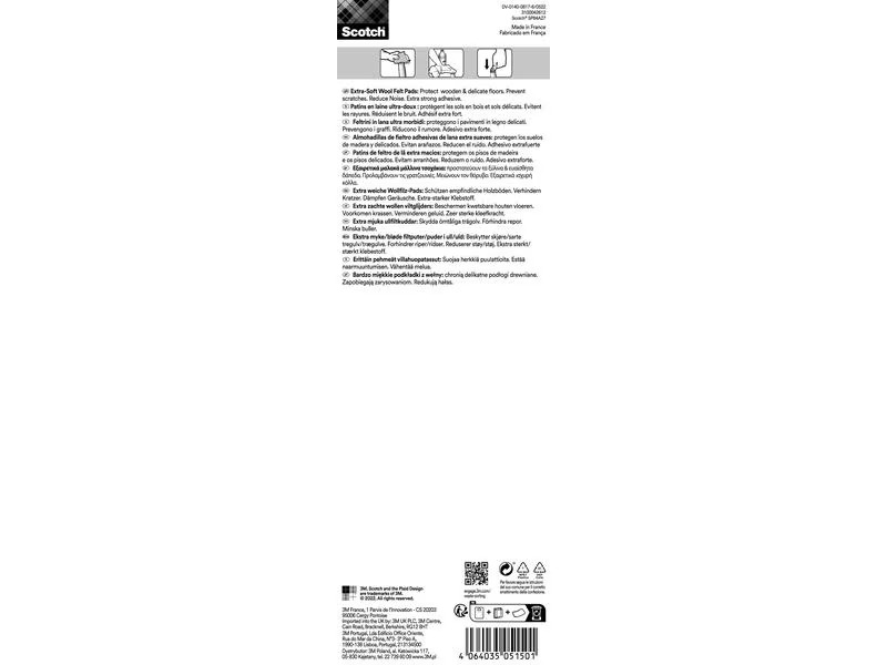 3M Filzgleiter Extra-Soft, 250 mm x 80 mm, Grau