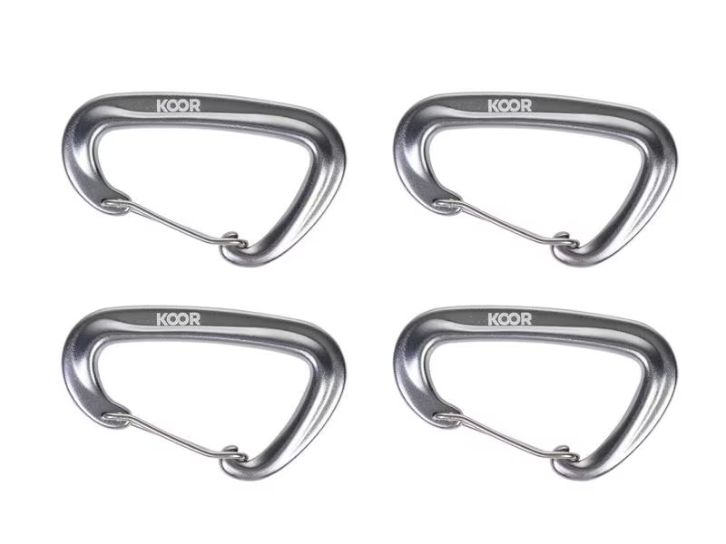 KOOR Karabinerhaken Fissare, Silber, 4 Stück