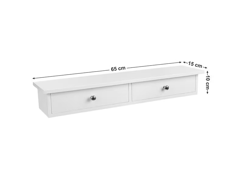 Songmics Wandregal mit 2 Schubladen Weiss
