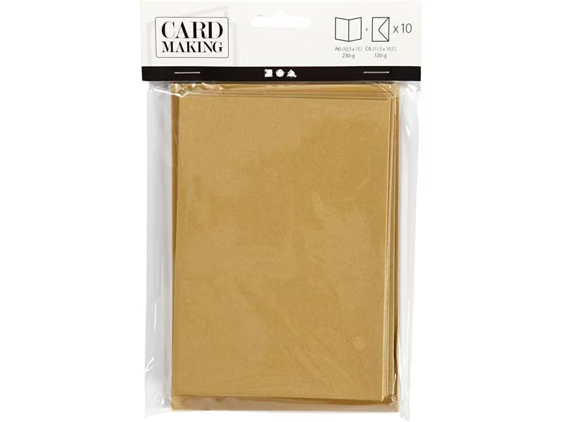 Creativ Company Blankokarte Gold, 10 Stück