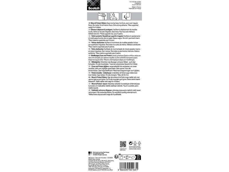 3M Möbelgleiter Flexibal, Ø 65 mm, Grau, 4er Pack