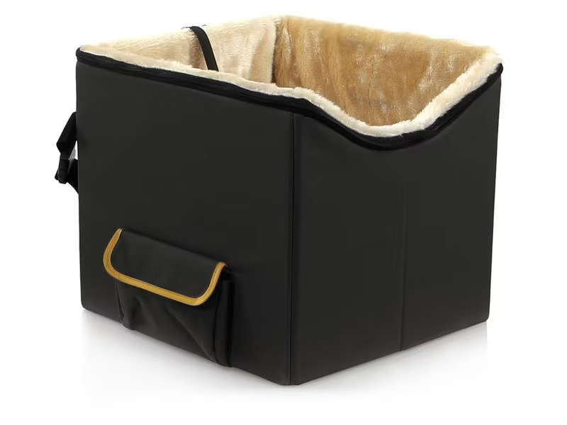 SwissPet Autositz Randy S, 37 x 40 x 35 cm, Schwarz/Beige