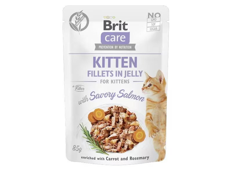 Brit Nassfutter Care Fillets Gelée Kitten Lachs, 85 g