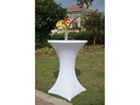 Dameco Stoff Stehtisch-Husse 60 cm/65 cm x 120 cm, Weiss