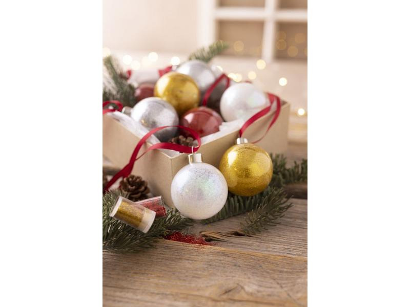 Creativ Company Bastelset Weihnachtskugeln Glitzer