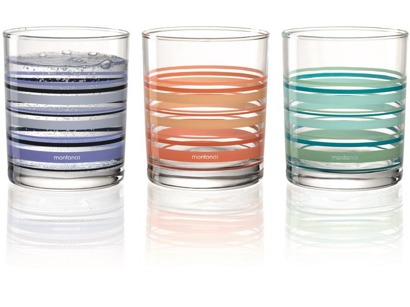 Montana Trinkglas :New Stripes 240 ml, 3 Stück, Transparent